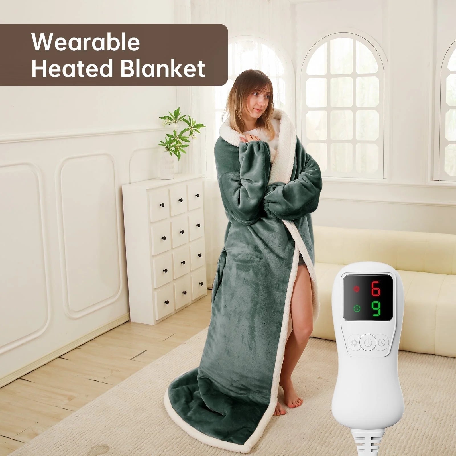 Heated Blanket Throw Size, Washable Heated Throw Blanket Electric, Electric Throw Blanket, Grey, 50" X 70", Blanket Warmer Heating Blanket Heat Warming Blanket Electric Blanket Throw Heater