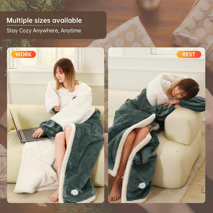 Heated Blanket Throw Size, Washable Heated Throw Blanket Electric, Electric Throw Blanket, Grey, 50" X 70", Blanket Warmer Heating Blanket Heat Warming Blanket Electric Blanket Throw Heater